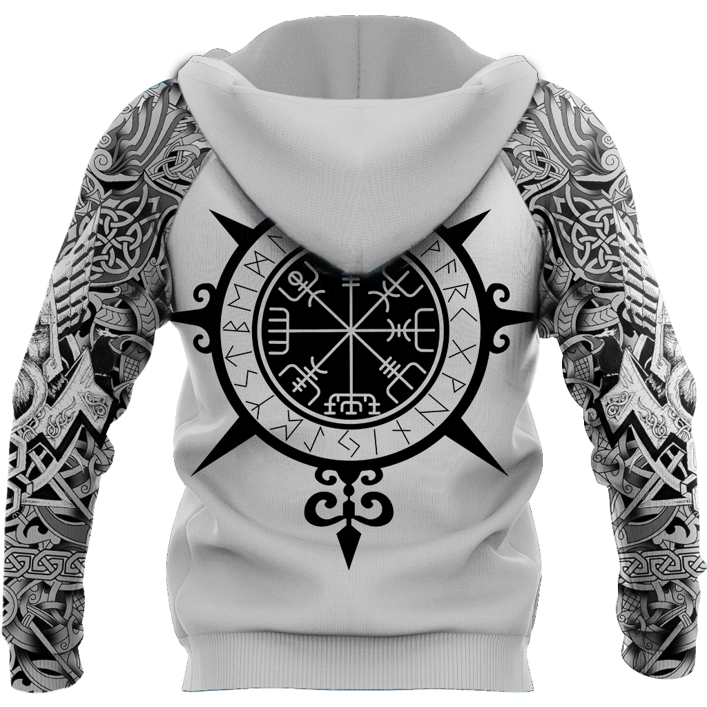 Viking All-Over Print Hoodie with Cute Dog Design
